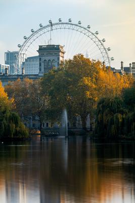 Autumn cityscape about London from St. James park-stock-foto