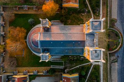 Immaculate Virgin church, Fot, Hungary-stock-photo