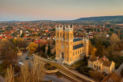 Immaculate Virgin church, Fot, Hungary-stock-photo