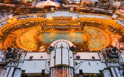 Thermal bath from above-stock-photo