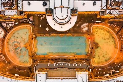 Thermal bath from above-stock-photo