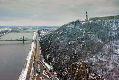 Winter cityscape about Budapest-stock-photo