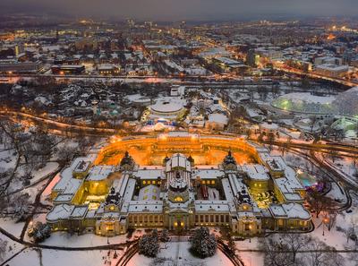 Thermal bath from above-stock-photo