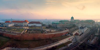 Europe Hungary Budapest Buda castle danube river cityscape-stock-foto