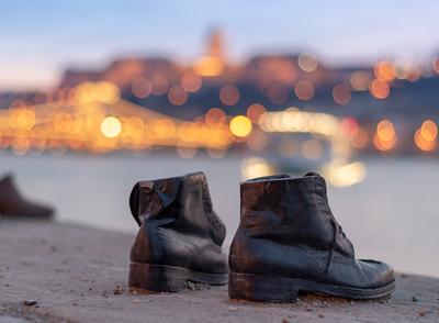 Europe Hungary Budapest. Holocaust monument-stock-photo