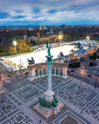 europe, Hugnary, Budapest Ice rink-stock-photo