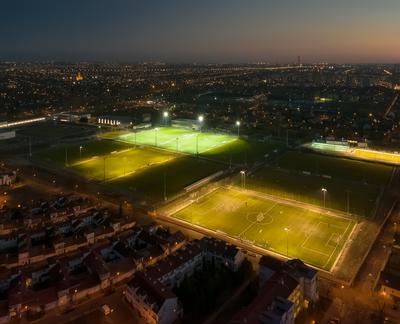 Europe Hungary Budapest Ujpest soccer courts-stock-photo