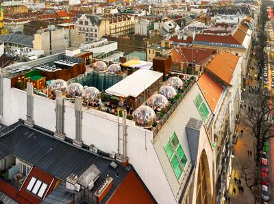 Europe Hungary Budapest 360 rooftop bar-stock-photo