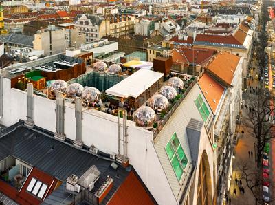 Europe Hungary Budapest 360 rooftop bar-stock-foto