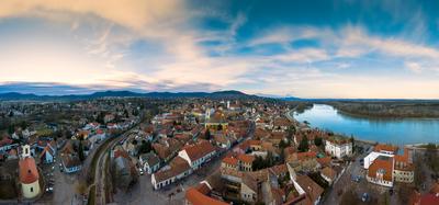 Europe Hungary Szentendre Aerial Cityscape-stock-foto