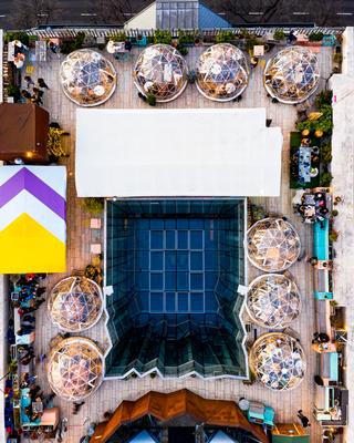 Europe Hungary Budapest 360 rooftop bar-stock-foto