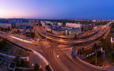 Hungary Budapest. Aerial view about Arpad bridge-stock-photo