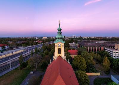 Hungary Budapest. Aerial view about St Peter and Paul Church in Old buda district-stock-photo