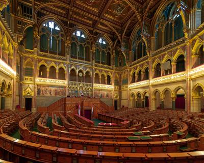 Europe Hungary Budapest Goverment assembly room-stock-photo