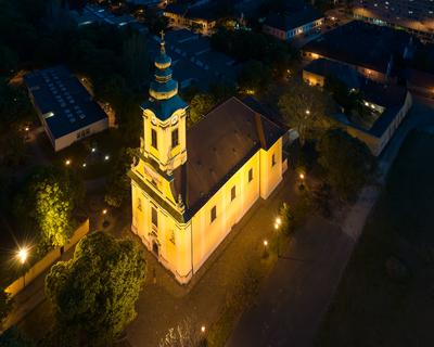 Hungary Budapest. Aerial view about St Peter and Paul Church in Old buda district-stock-photo