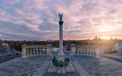 Europe Hungary Budapest Heroes square-stock-photo