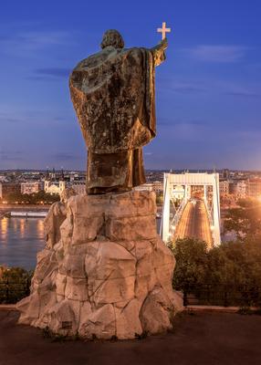 Hungary Budapest. Saint Gellert bishop monument-stock-photo
