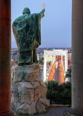 Hungary Budapest. Saint Gellert bishop monument-stock-photo