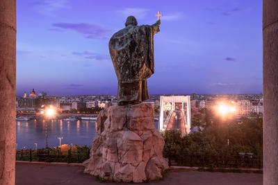 Hungary Budapest. Saint Gellert bishop monument-stock-photo