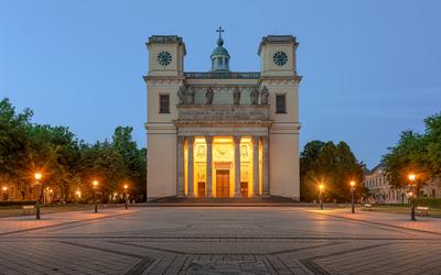 Hungary Vac City. Amazing aerial citycape with cathedral-stock-photo