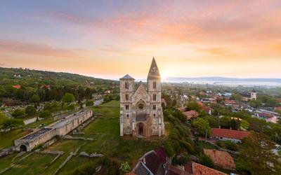 Hungary Zsambek. Premontre Monastery. ruin church.-stock-photo