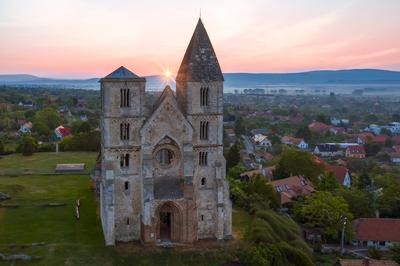 Hungary Zsambek. Premontre Monastery. ruin church.-stock-photo