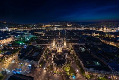 Amazing aerial cityscape about Budapest with drone-stock-photo