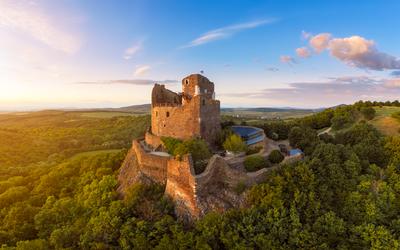 Castle of hollok in Hungary-stock-photo