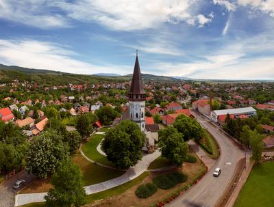 Church of the Assumption in Gyongyospata Hungary.-stock-foto