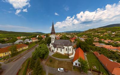Church of the Assumption in Gyongyospata Hungary.-stock-photo