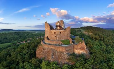 Castle of hollok in Hungary-stock-photo