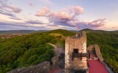 Castle of hollok in Hungary-stock-photo