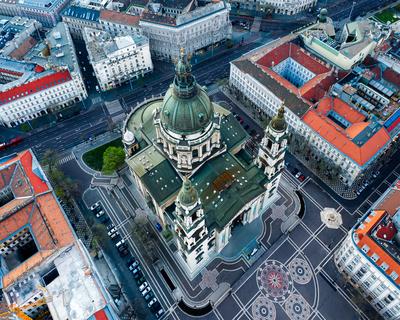 Aerial view from St Stephen's Basilica-stock-foto
