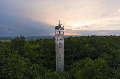 Margitas geodetic tower next to Szada Hungary-stock-photo