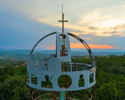 Margitas geodetic tower next to Szada Hungary-stock-photo