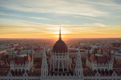 Amazing unuique aerial photo about the Hungarian Parliament building-stock-photo