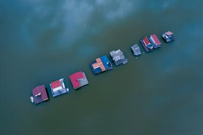 Lake Bokod next to Oroszlany city in Hungary-stock-photo