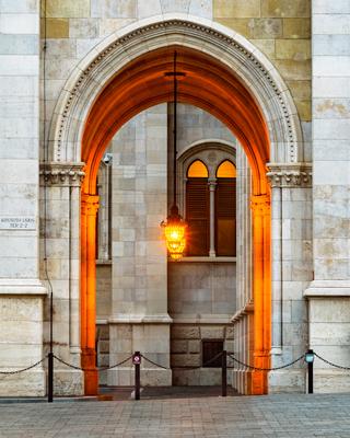 Hungarian parliament visitor center entrance-stock-photo