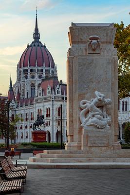 Unusal view about the Hungarian Parliament building-stock-photo