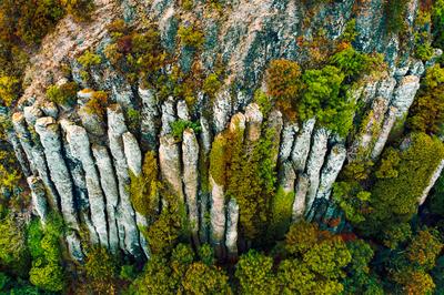 The basalt organs og the vulcanic Saint George hill's-stock-foto