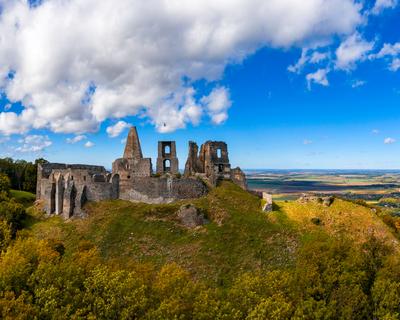 Castle of Somlo in Balaton Highland-stock-photo