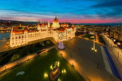 Hungarian parliament building at cristmas time-stock-photo