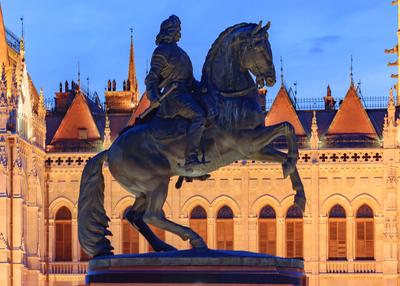II. Ferenc Rakoczi Statue in budapest-stock-foto