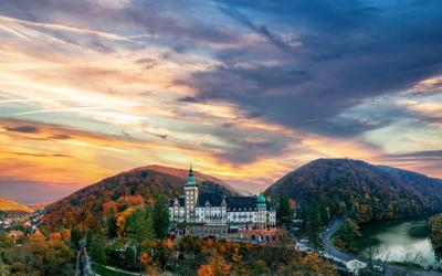 Autumn landscape about Lillafured, Hungary-stock-photo