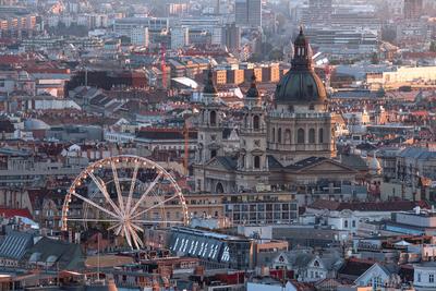 Amazing cityscape about budapest roofs.-stock-photo