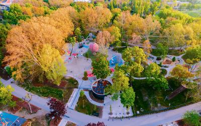 Budapest City park big playground-stock-photo