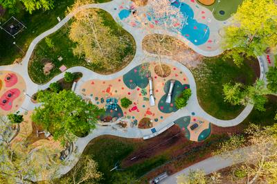 Budapest City park big playground-stock-photo