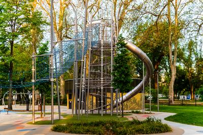 Budapest City park big playground-stock-photo