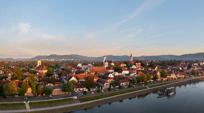 Aerial cityscape about Szentendre Hungary-stock-foto