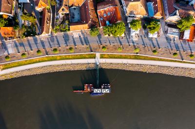Top down view about a part of Szentendre city in Hungary-stock-photo